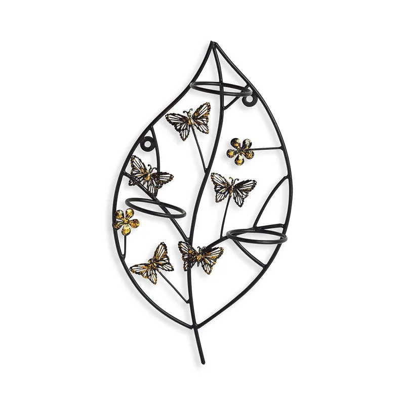 Butterfly Leaf Handcrafted Wall Tealight Candle Holder media 3