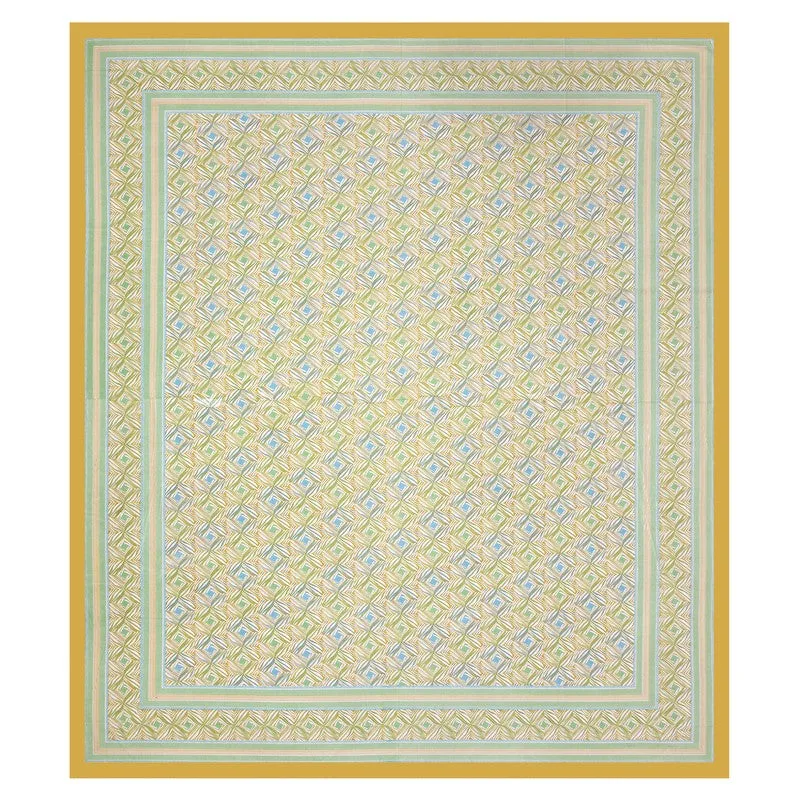 Desert Charm Cotton Bedsheet (Yellow,Blue) - 120 TC media 5