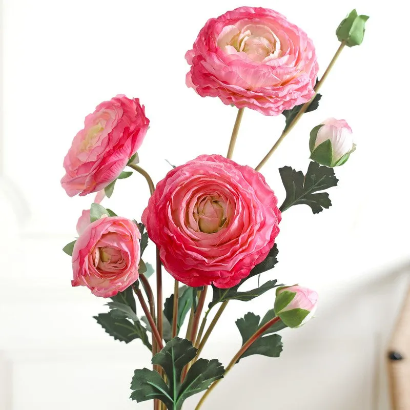 Florya Rose Fabric Artificial Flower - Pink media 5