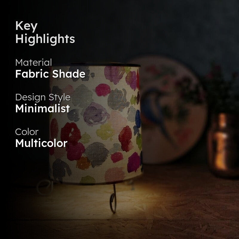 Flora Stroke Handpainted Fabric Table Lamp - Multicolor media 2