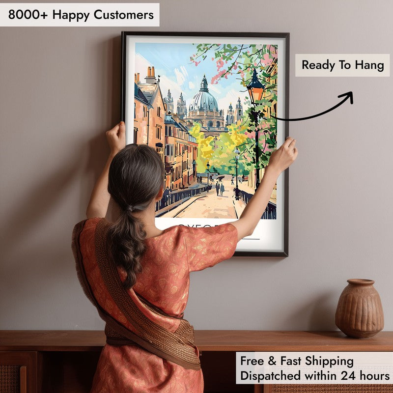 Vintage Oxford Framed Canvas Wall Painting media 6