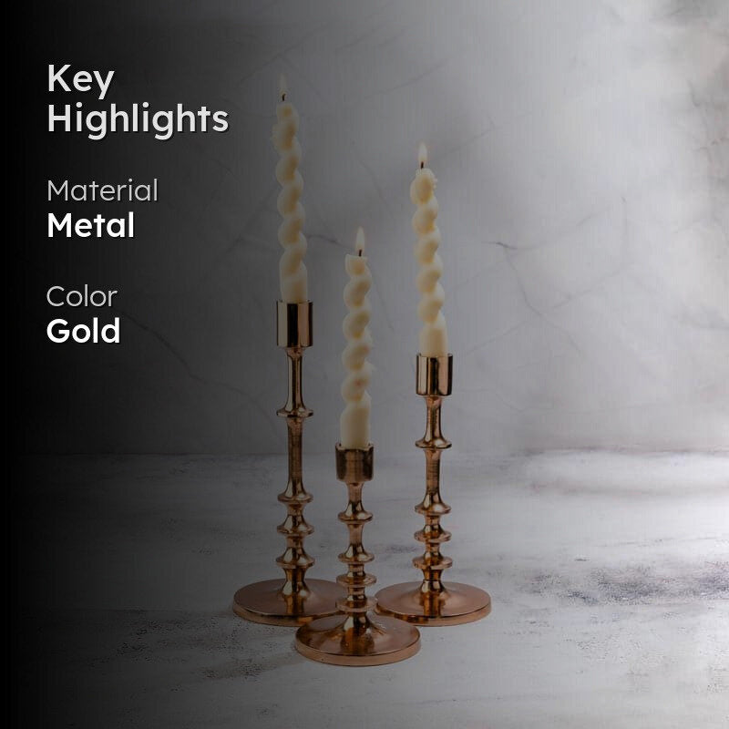 Rose Gold Radiance - Set of 3 Candle Stands image 2