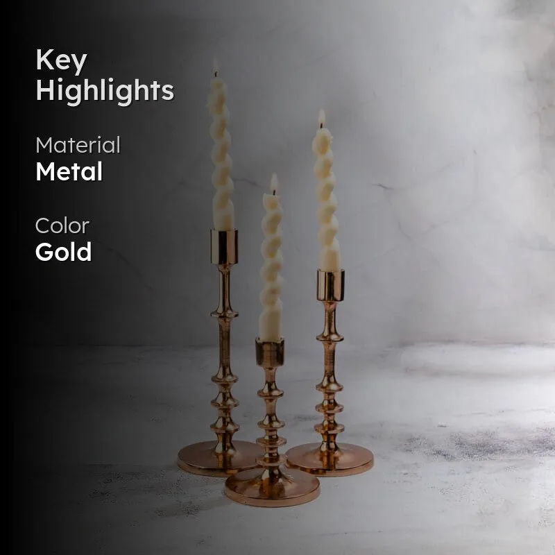 Rose Gold Radiance - Set of 3 Candle Stands media 2