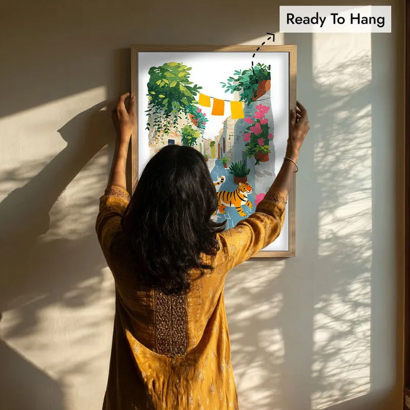 Sunwashed Canvas Wall Painting - Brown Frame media 8