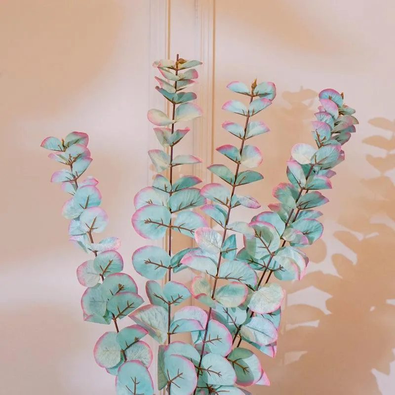 Faux Eucalyptus Artificial Fabric Leaf Stick (Blue) - 41 CM media 4
