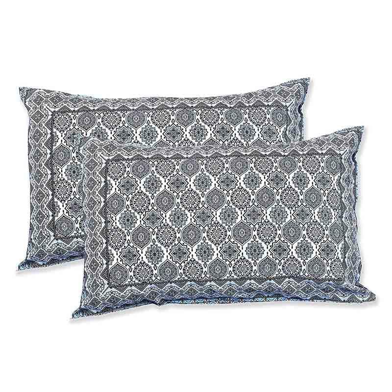 Neelambari Jaipuri Cotton Bedsheet (Blue) - 144 TC image 7