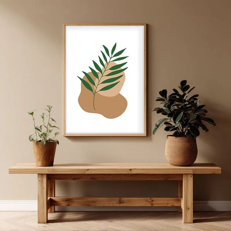 Clay Verve Canvas Wall Painting With Brown Frame media 1