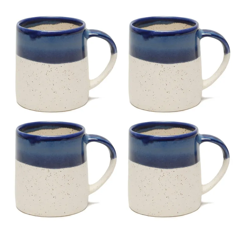 Bliss Ceramic Coffee Mug (300 mL Each,Blue) - Set Of Four media 3