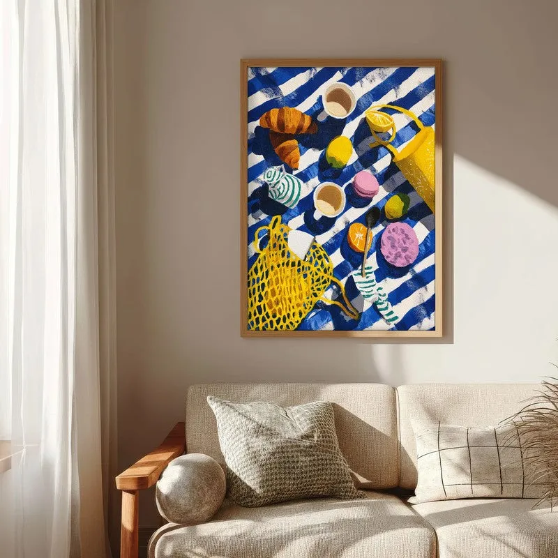 Morning Marina Canvas Wall Painting - Brown Frame media 6