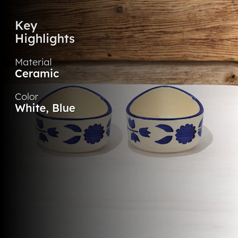 Grecian Blooms Ceramic Dip Bowl (80 mL) - Set Of Two media 2