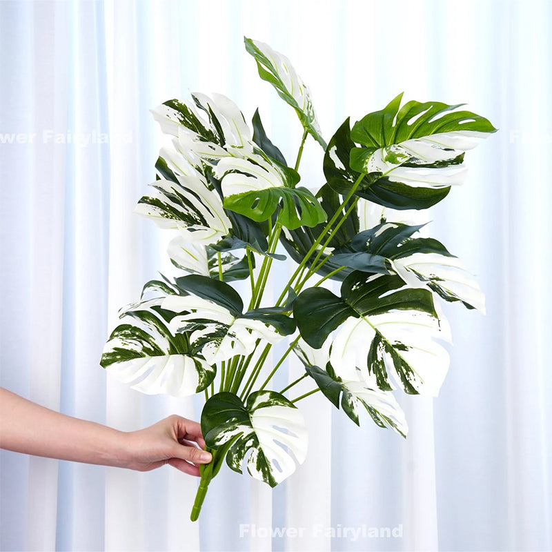 Faux Monstera Variegata Plant - 2.1 Feet media 4