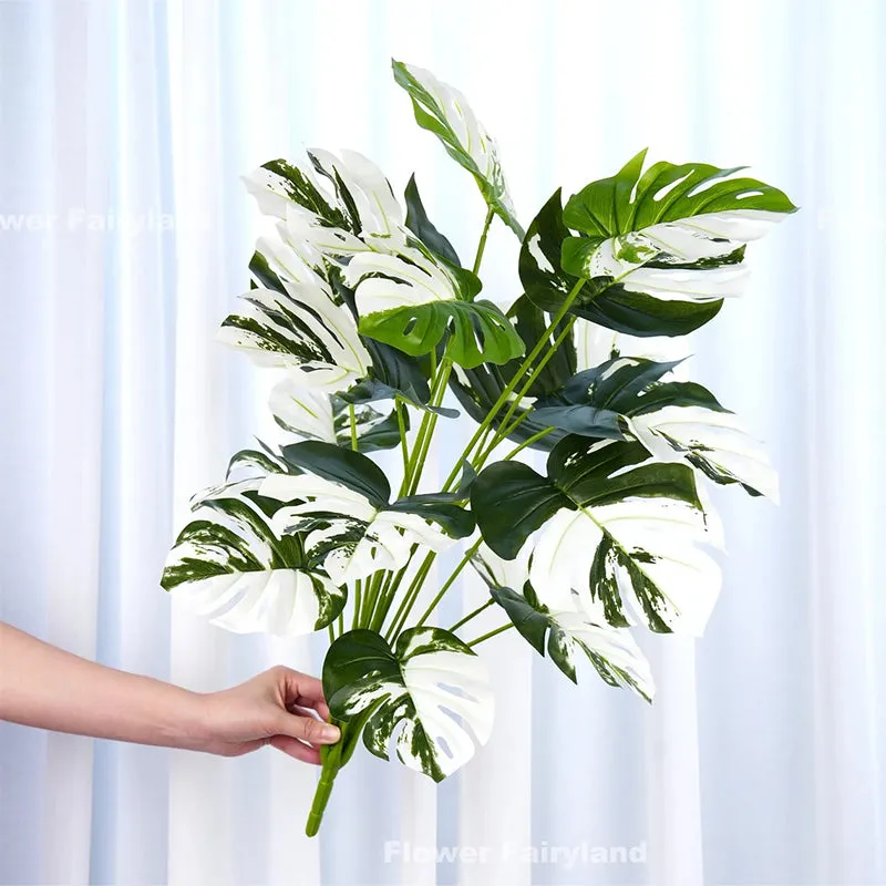 Faux Monstera Variegata Plant - 2.1 Feet media 4
