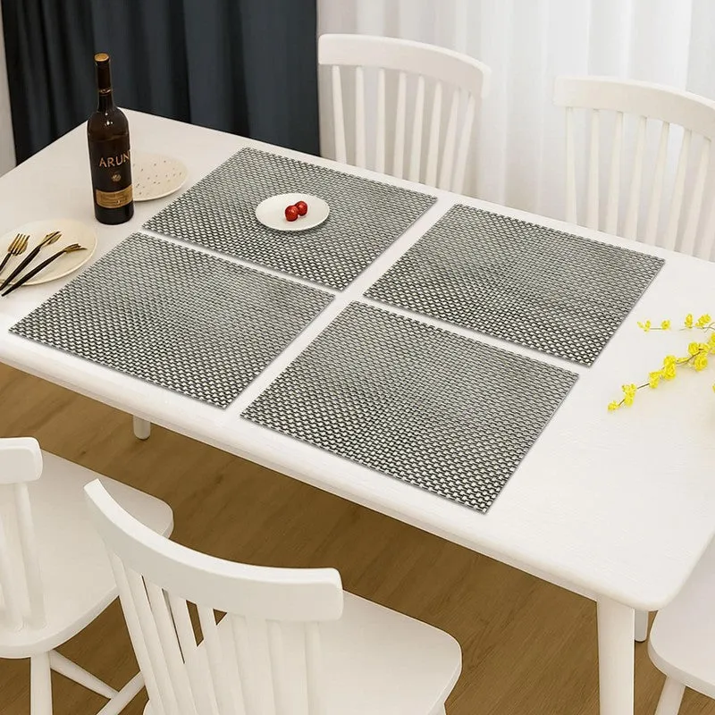 Vionne Black Rectangle PVC Table Mats - Set Of Four media 1