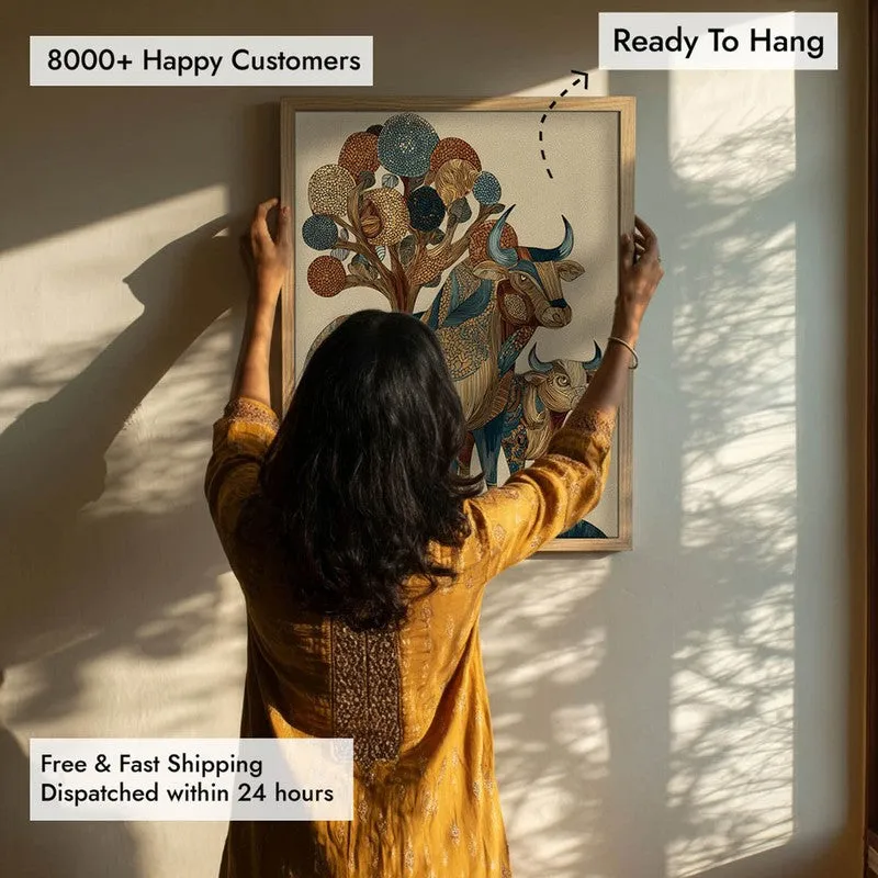 Suravi Canvas Wall Painting With Brown Frame media 8