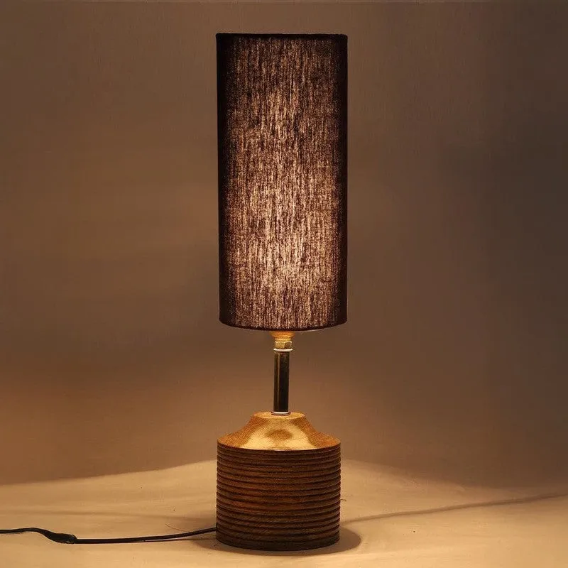 Solids Galore Fabric Table Lamp - Black,Brown media 6