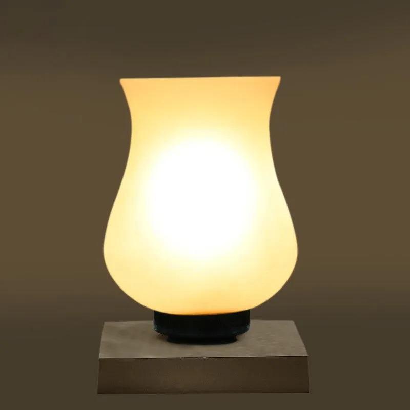 Flazora Mosaic Glass Table Lamp With Wooden Base - White media 8