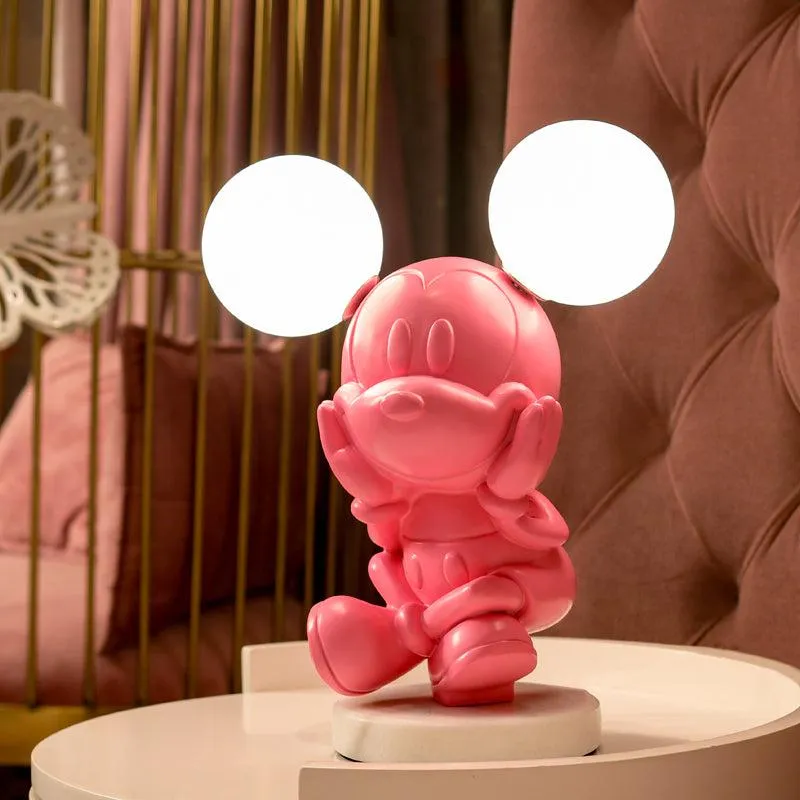 Cuteness Overload Ceramic Moon LED Glass Table Lamp - Pink,White media 1
