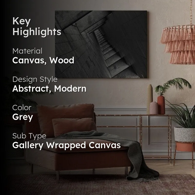Monochromatic Metropolis Canvas Wall Painting - Gallery Wrap media 2