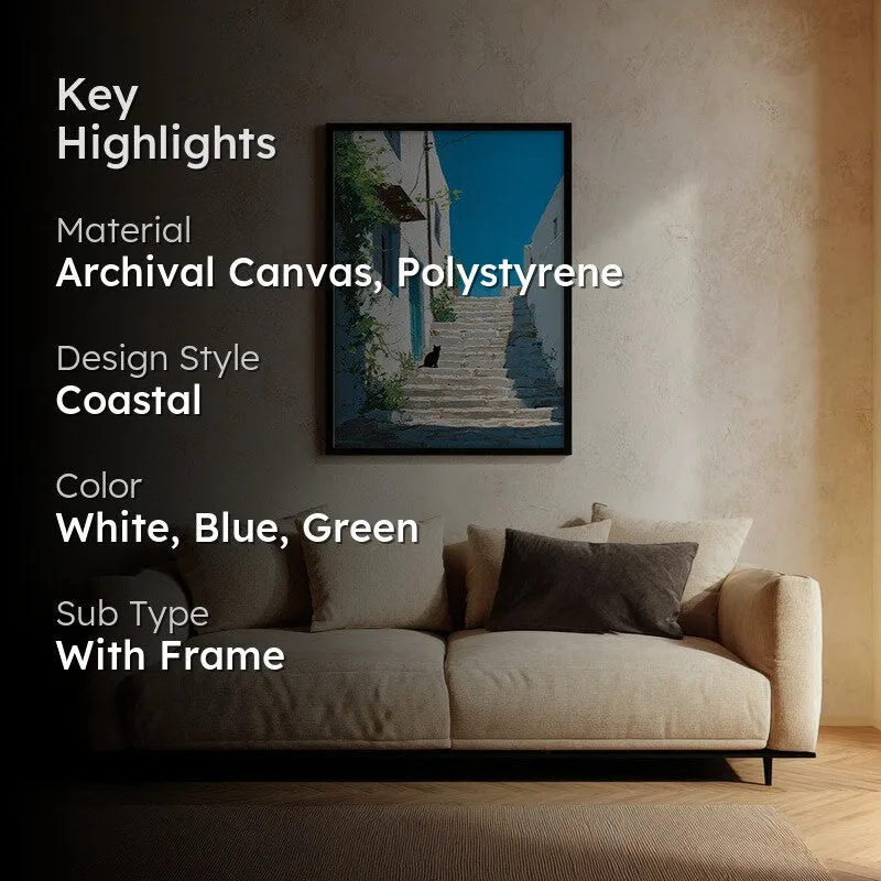 Scenic Walk Canvas Wall Painting - Black Frame media 2