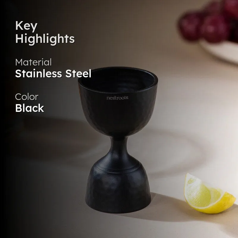 The Noir Textured Stainless Steel Jigger - 30 ML/60 ML media 2