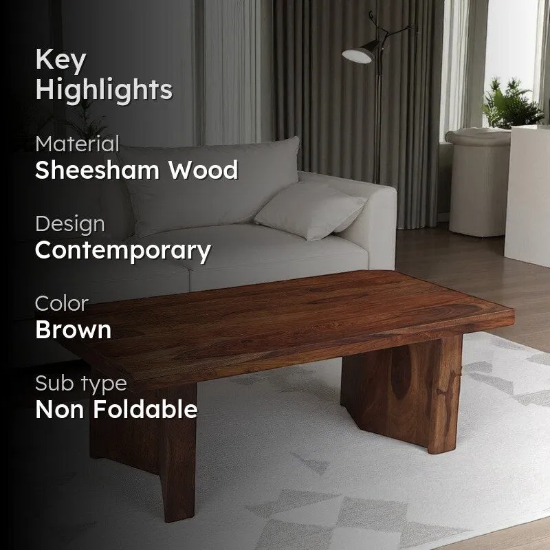 Avenox Sheesham Wooden Center Table - Brown media 2
