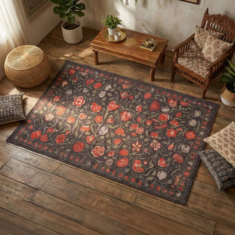 Floral Rush Cotton Hand Woven Cotton Rug media 6