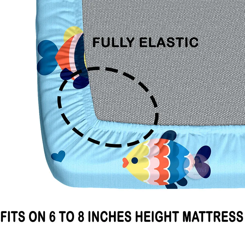 Fish Pals I Fitted Microfiber Microfiber Bedsheet - 150 GSM media 7