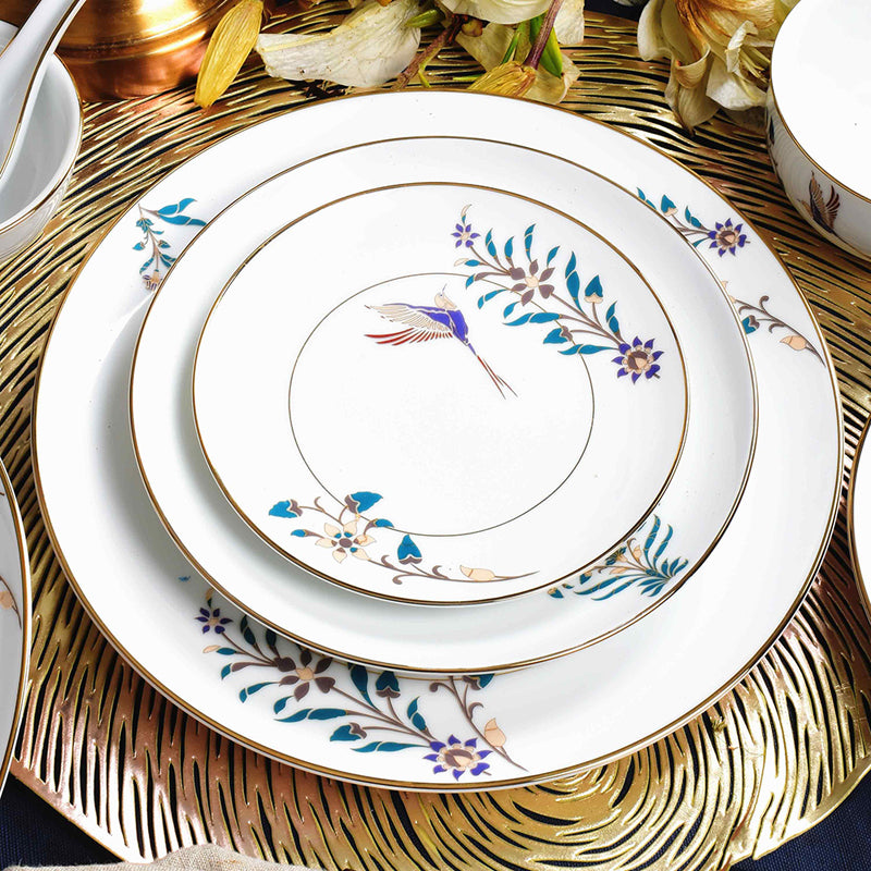 Gilded Shahi 24k Gold Brushed Porcelain Dinner Set - 21 Piece Set media 3