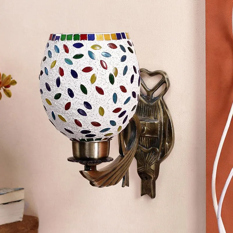 Aajwa Love Gleam Mosaic Glass & Metal Wall Lamp media 3