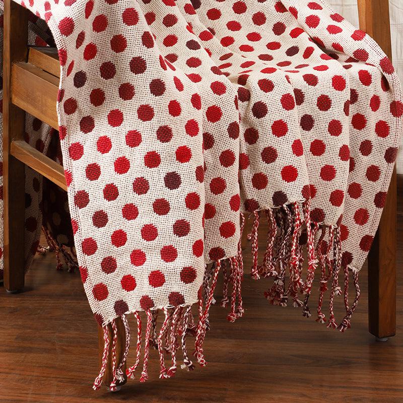 Confetti Comfort Knitted Cotton Throw - Red media 5