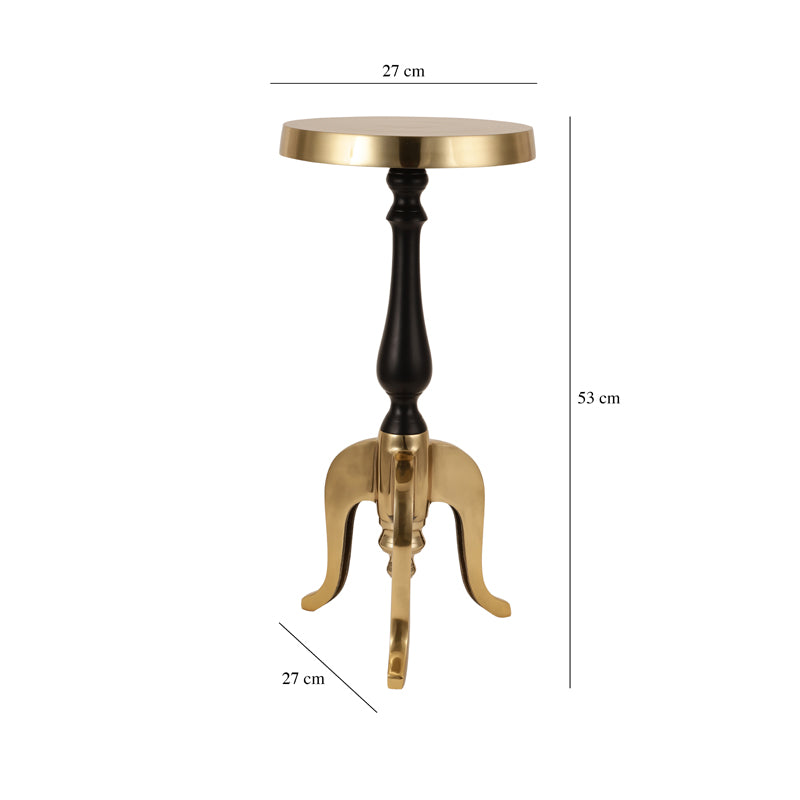 Misova Antique Accent Table - Black & Gold media 4