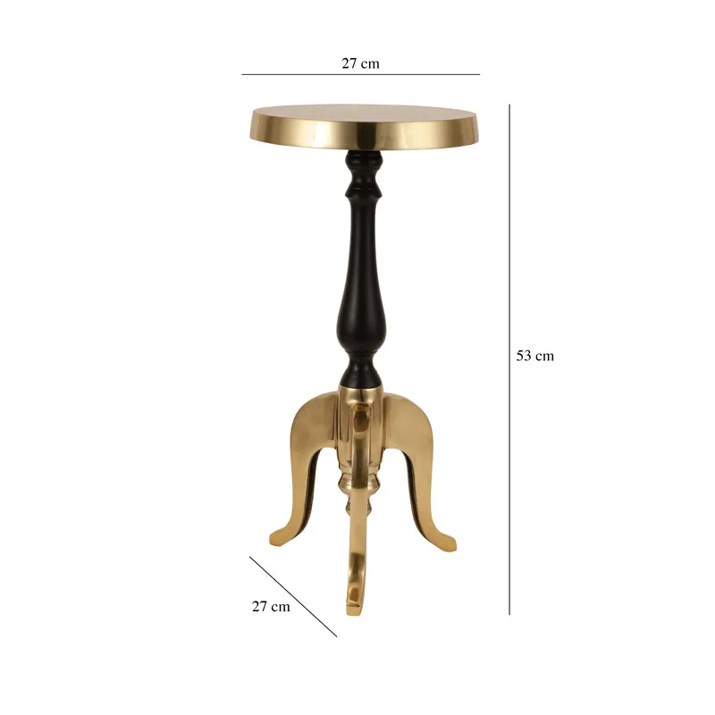 Misova Antique Accent Table - Black & Gold media 4