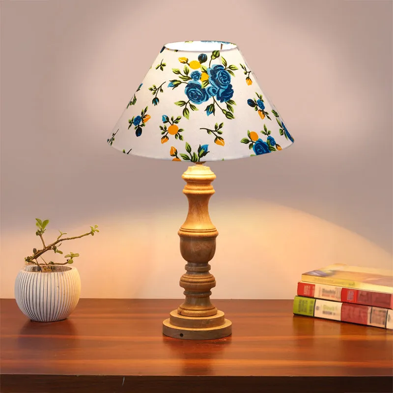 Fleur Carve Wooden Table Lamp - Multicolor media 2