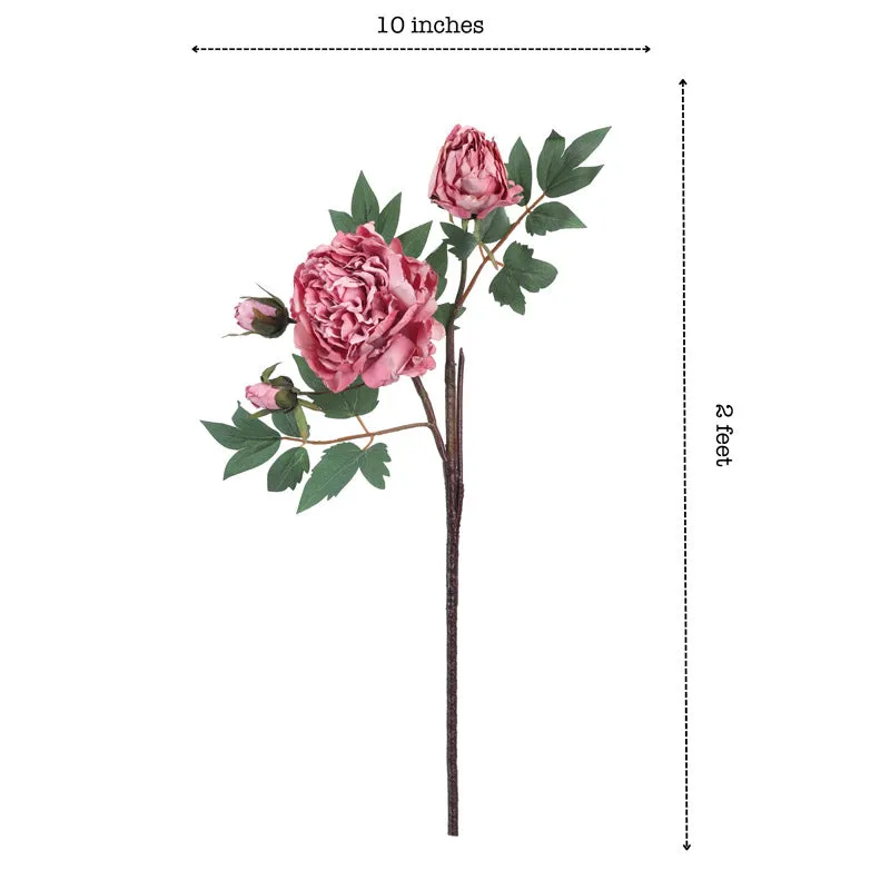 Artificial Realistic Peony Flower Stick - Purple media 7