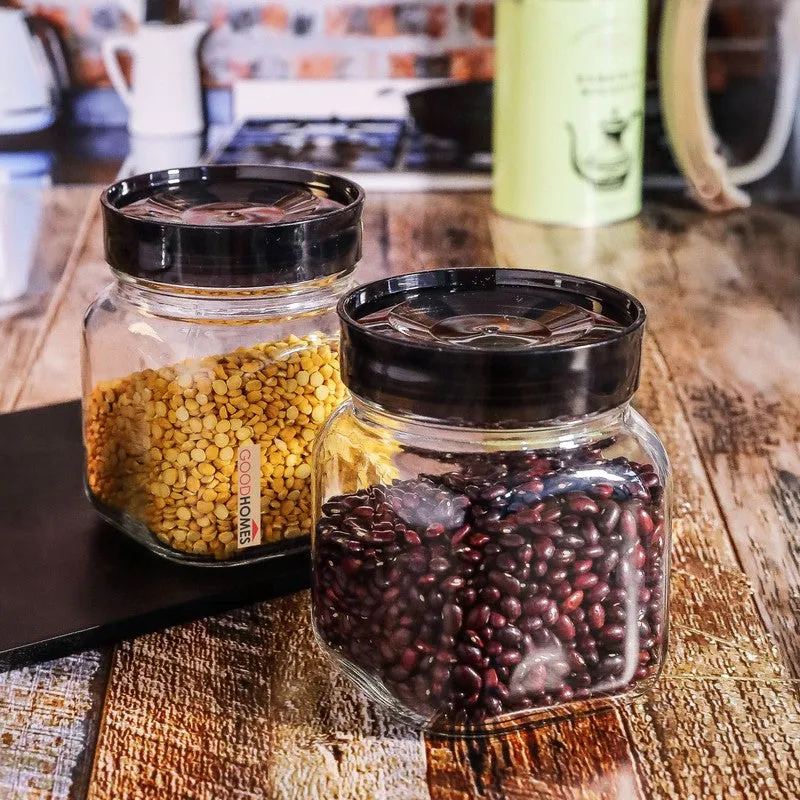 Transparent Glass Jars with Lid (750 mL Each) - Set Of Two media 3