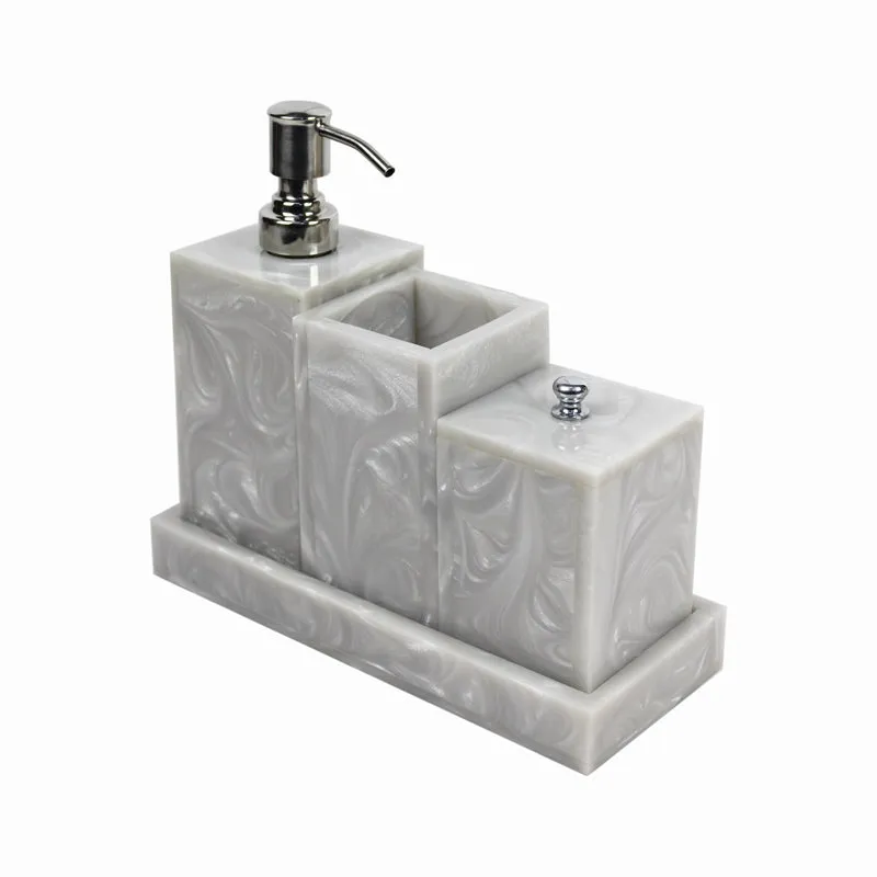 Svela Resin Bathroom Set (Grey) - Four Piece Set media 5