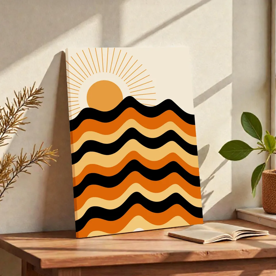 Sun-kissed Cotton Canvas Wall Painting media 2