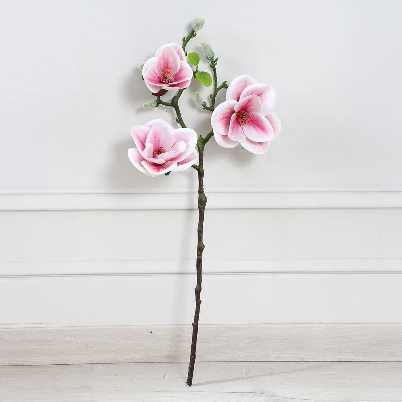 Magnolia Bloom Artificial Flower Stem - Pink media 3