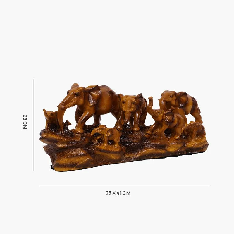 Aurum Elephant Family Polyresin Showpiece media 6