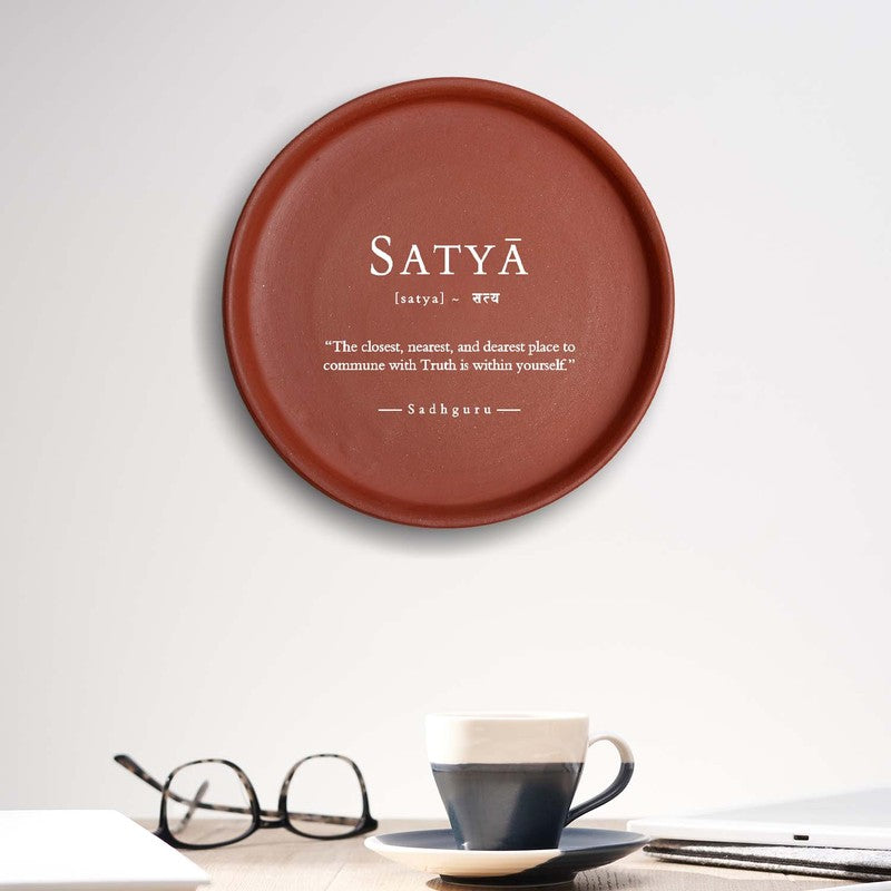 Satya- The Truth Terracotta Wall Plate