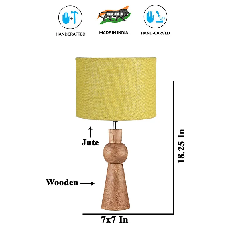 Angler Jute Wooden Table Lamp - Yellow,Brown media 5