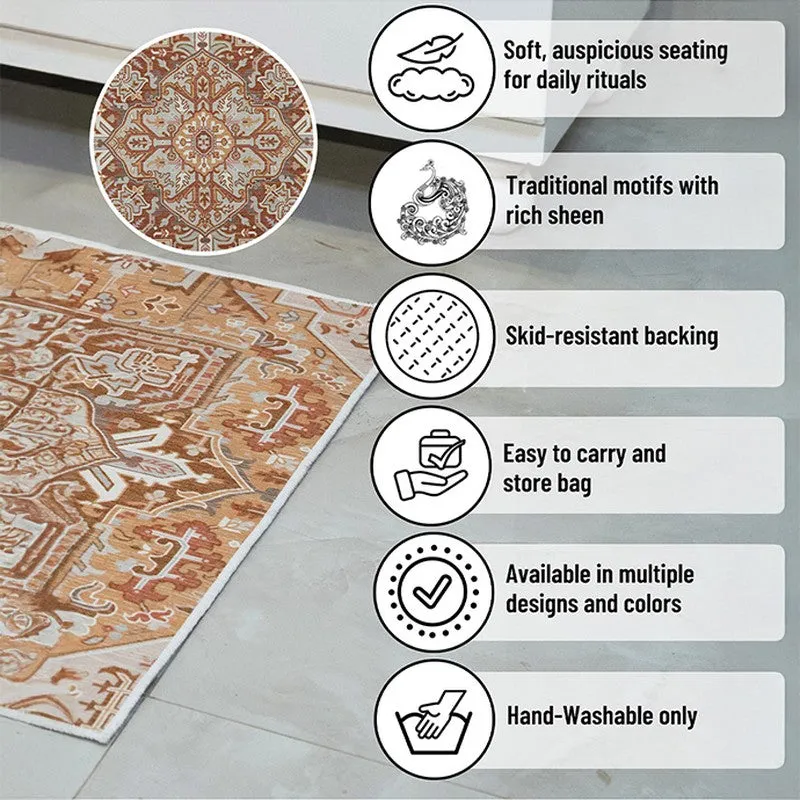 Mehrab Royal Prayer Mat (Brown,Yellow) - 550 GSM media 9