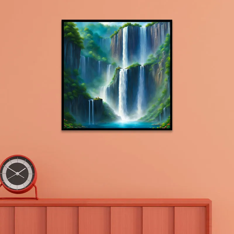 Misty Falls Canvas Wall Art With Frame media 5