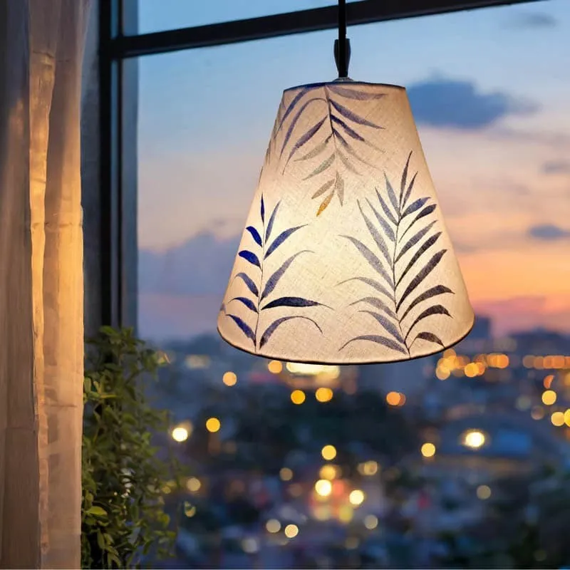 Garden Home Handpainted Fabric Ceiling Lamp media 1