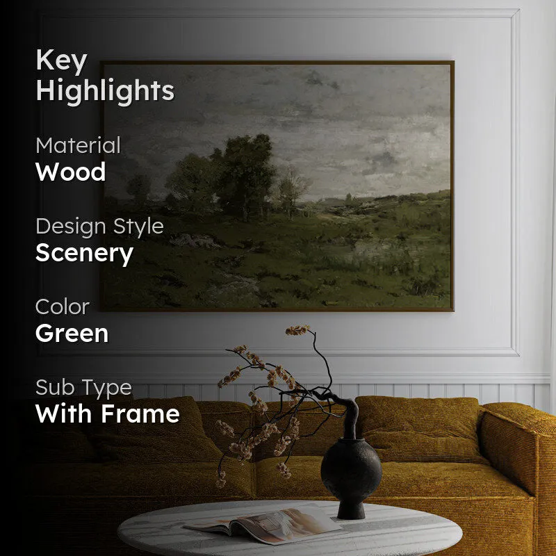 Windy Moors Wood Wall Art With Frame - Black media 2