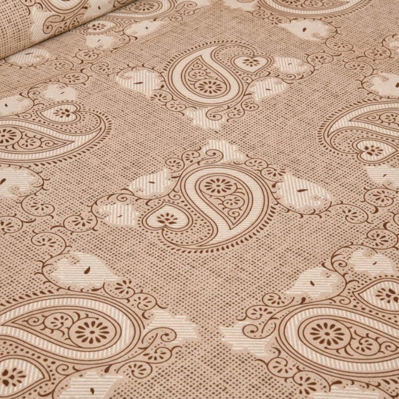 Petals & Paisleys Cotton Bedsheet (Brown) - 120 TC media 3