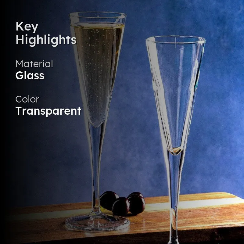 Pasabahce Twig Drop Flute Glasses (150 ML) - Set Of Six media 2