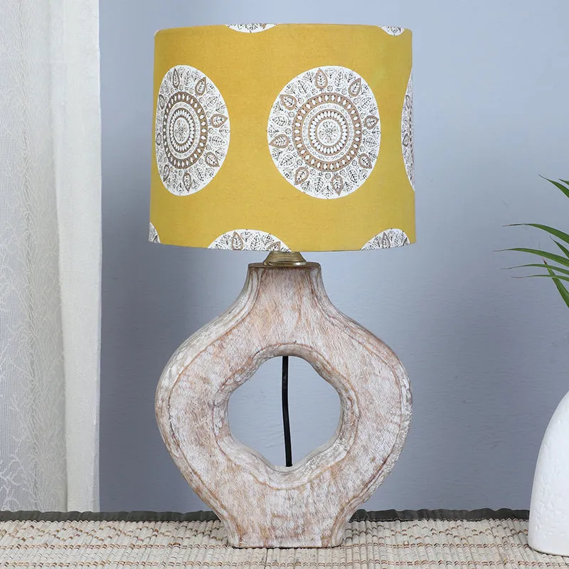 Mandala Merry Kian Printed Mango Wood Table Lamp - Beige,Yellow,White media 2