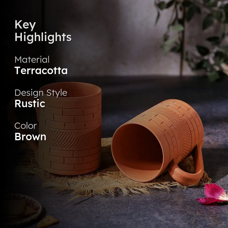 Smarana Terracotta Coffee Mug (400 mL Each) - Set of Two media 2