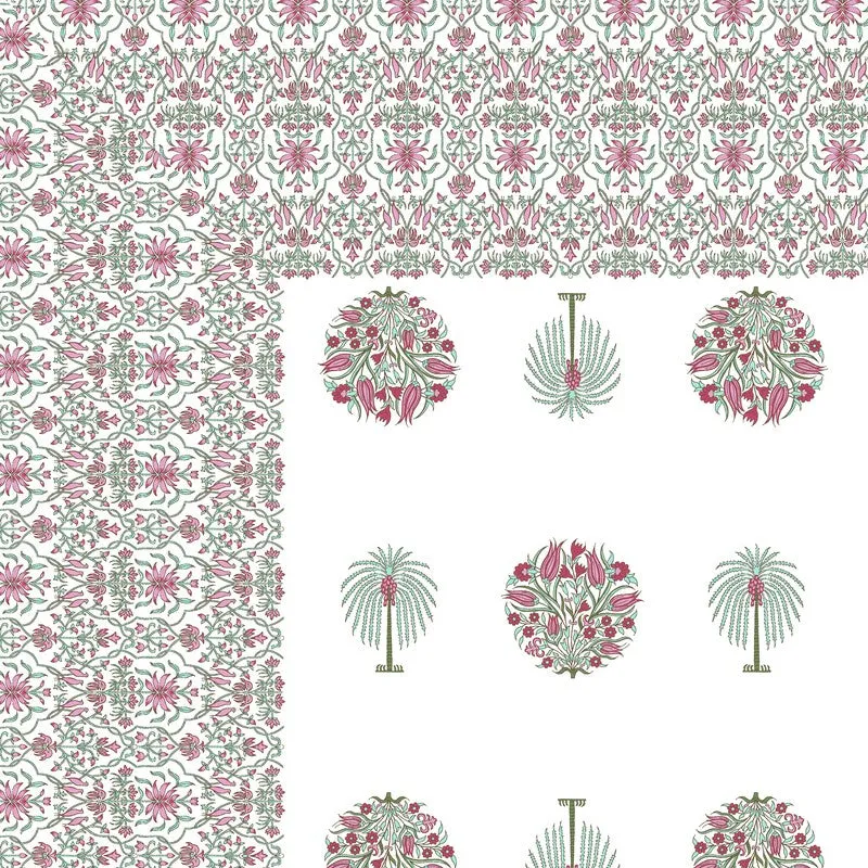 Royal Weave Cotton Bedsheet (Pink,White) - 120 TC media 5
